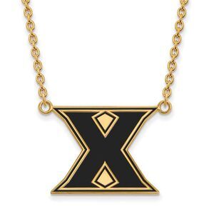 14k Gold Plated Silver Xavier U Large Enameled 'X' Pendant Necklace